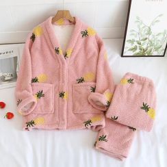 3 Sets Womens Thickened Warm Cute Homewear Set