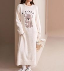 2Pcs Womens Cute Cartoon Home Nightgown