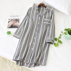 22Pcs Womens Striped Cotton Nightgown