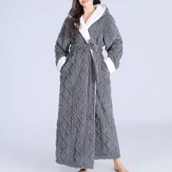 5Pcs Flannel Hooded Nightgown