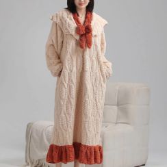 3Pcs Womens Comfort Jacquard Woven Robe